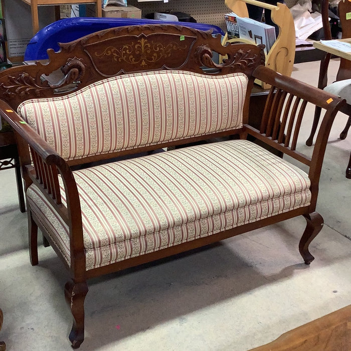 Vintage Style Striped Love Seat