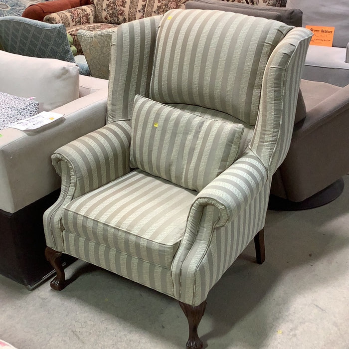 Striped Wingback Armchair