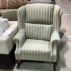 Striped Wingback Armchair