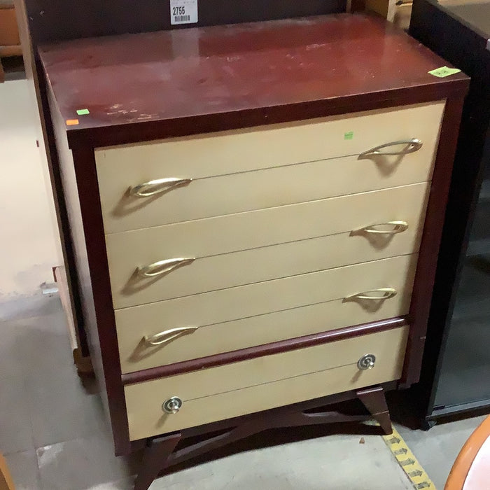 Red Mid Century Dresser