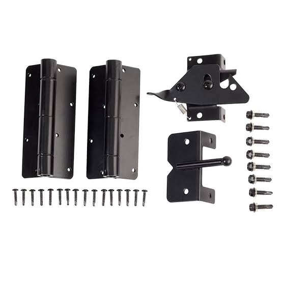 Fortress Athens Aluminum Gate Latch and Hinge set Black