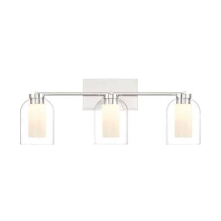 GlucksteinElements Carlyle 3-Light 12W Nickel Integrated LED Vanity Light