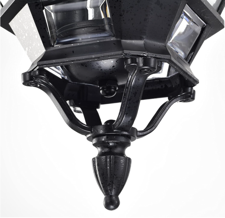 Nuvo Black Hanging Lantern with Clear Beveled Panels