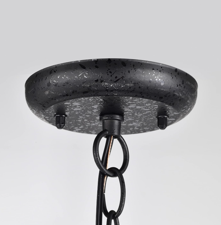 Nuvo Black Hanging Lantern with Clear Beveled Panels