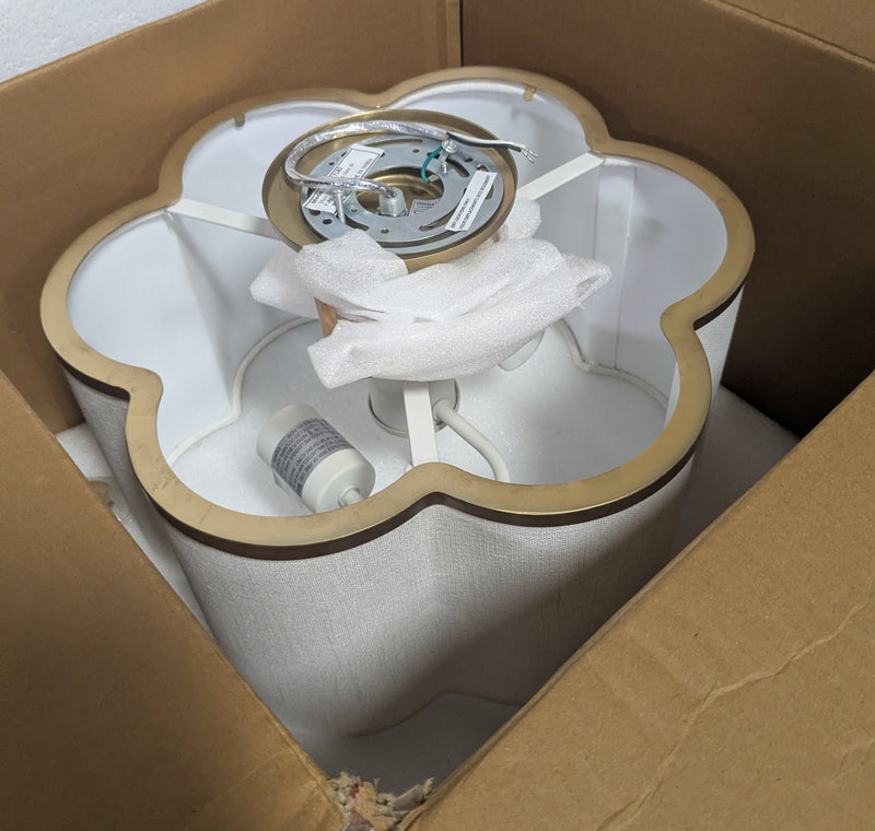 Linen Flower Scallop Flush Mount Ceiling Light