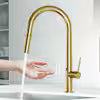 VIGO Greenwich Pull-Down Spray Kitchen Faucet in a Matte Brushed Gold finish