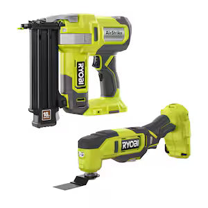 RYOBI 18V ONE+ Cordless Battery 18-Gauge Brad Nailer and Multi-Tool Combo Kit (Tools Only)