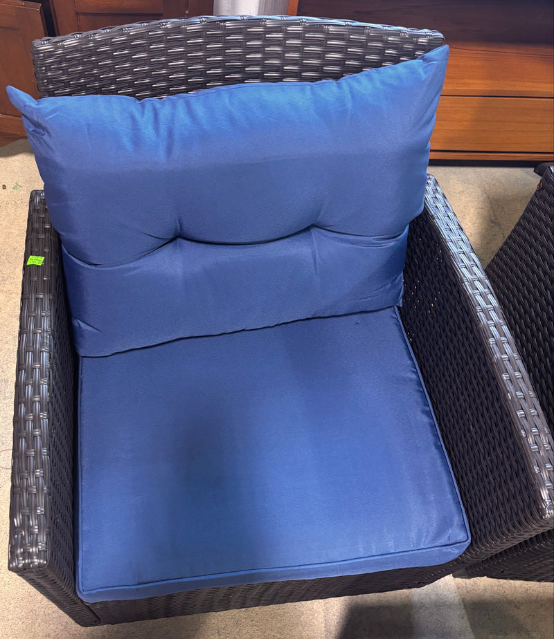 Costway 3-Piece Patio Rattan Cushioned Conversation Set