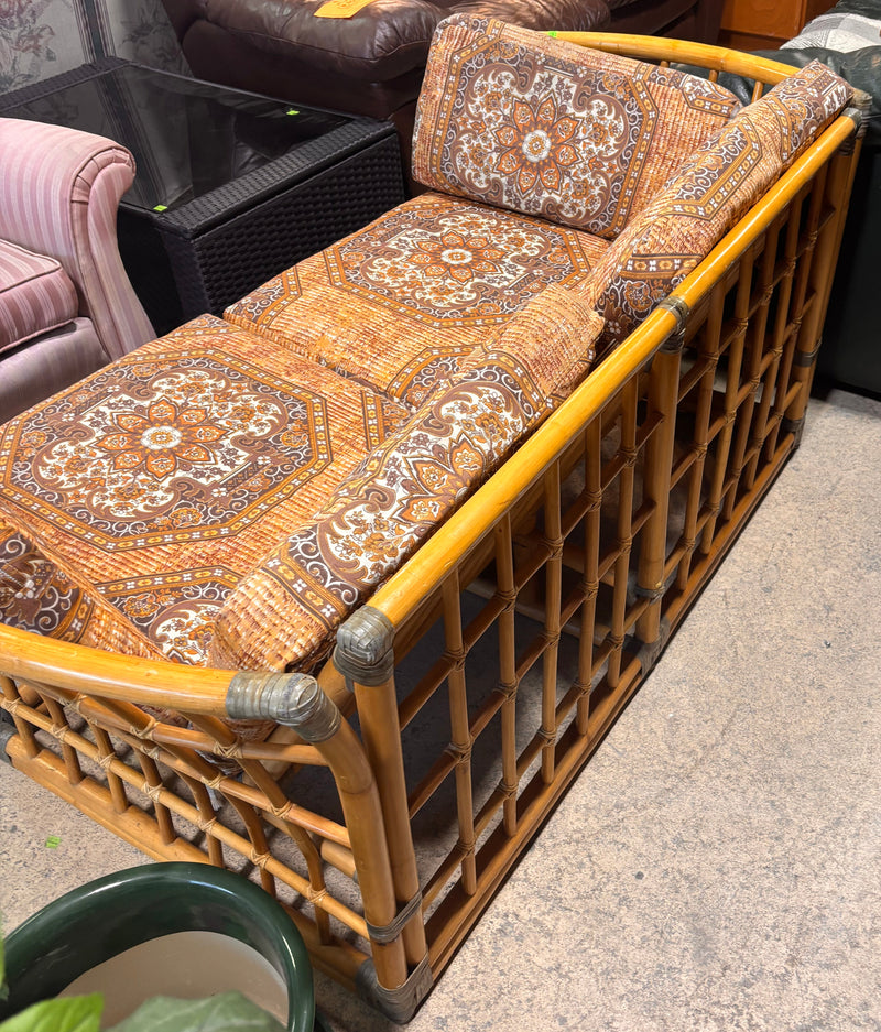 Mid-cenury Rattan Two-Seater Sofa