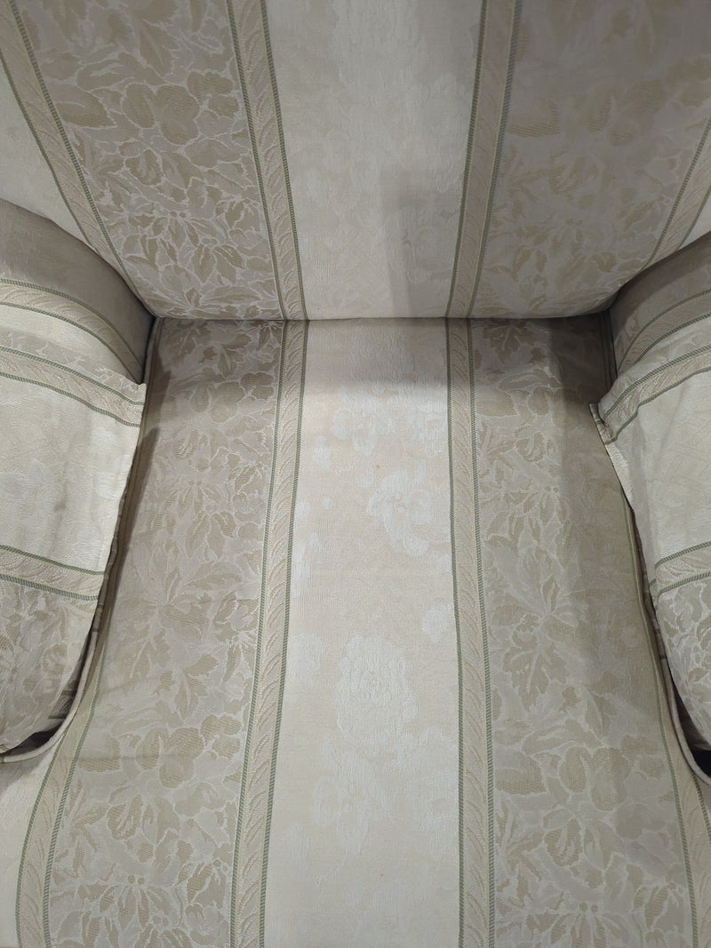 Upholstered Armchair in Cream & Beige