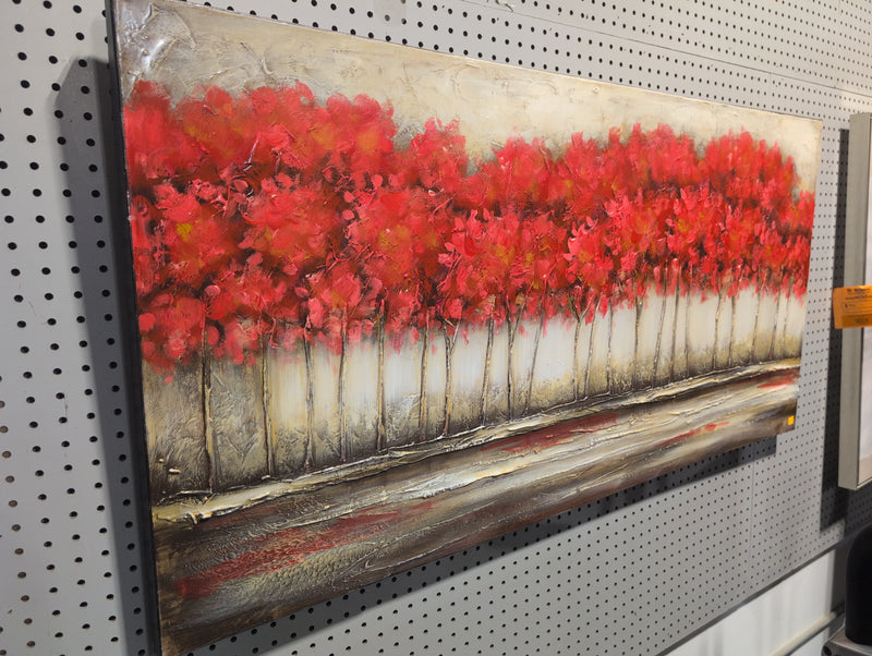 Red Forest Painting with 3D aspects