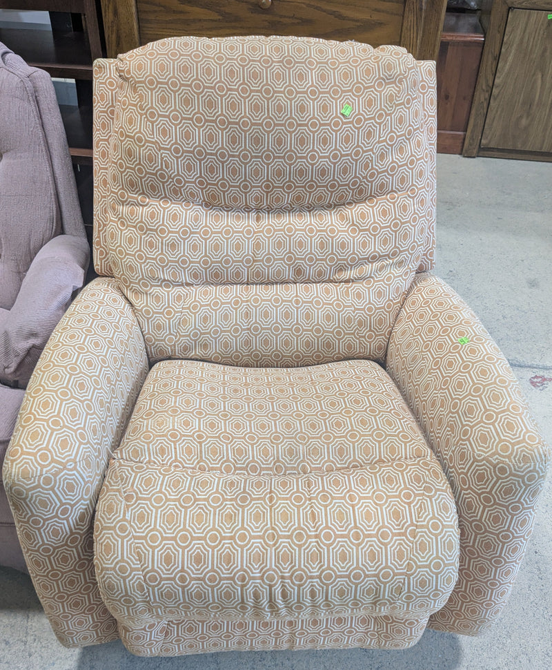 Orange Geometric Patterned Recliner