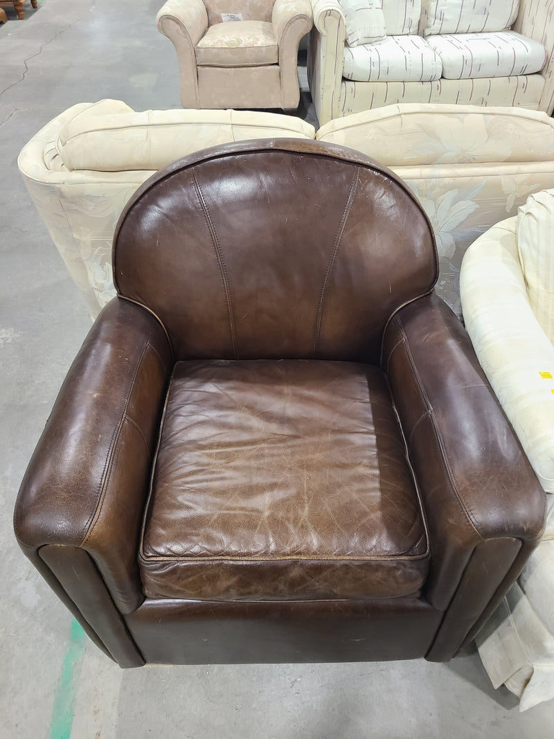 Vintage Brown Leather Club Chair