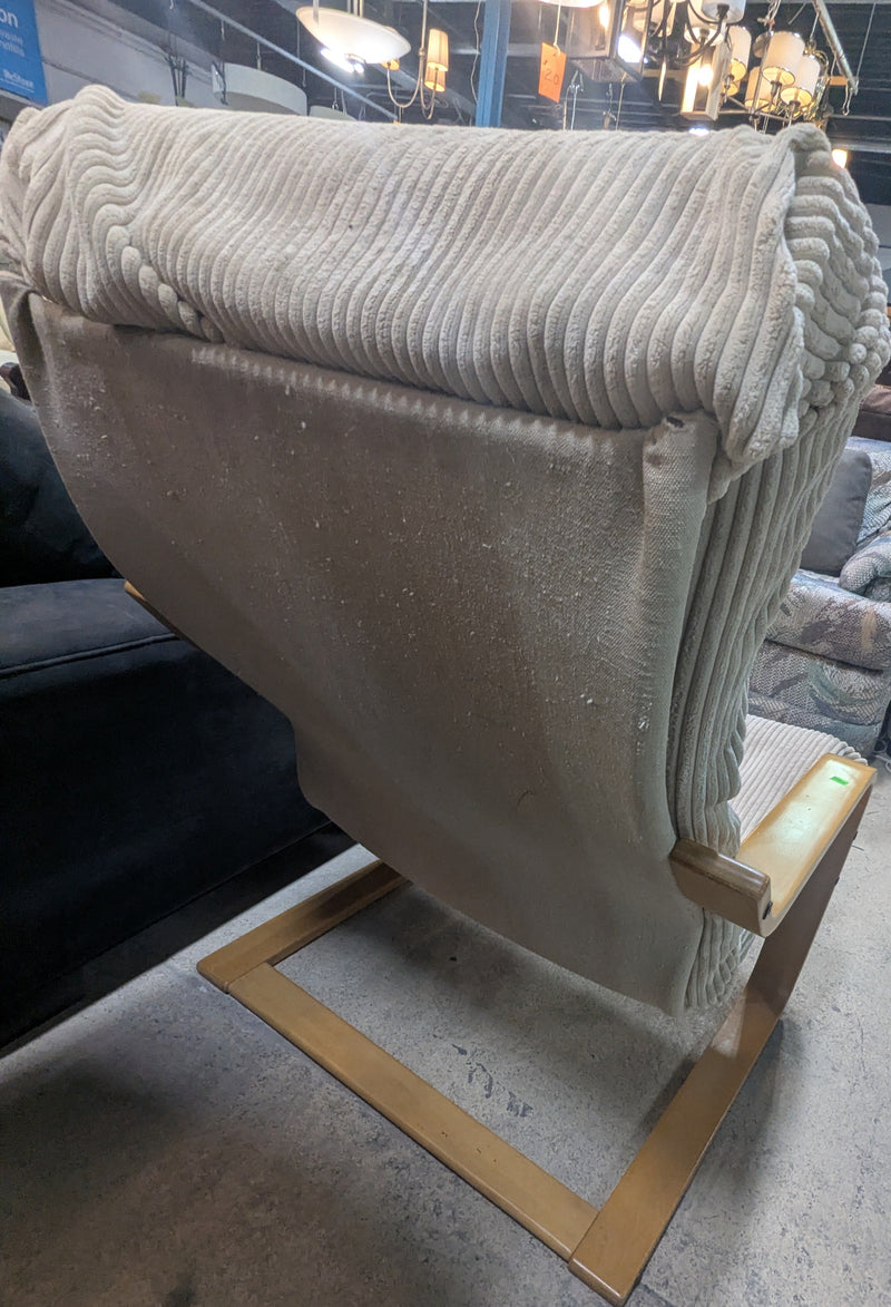 Modern Beige and Grey Armchair with Cushion