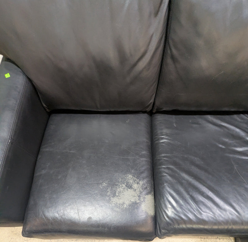 Black Faux-Leather L-Shaped Couch