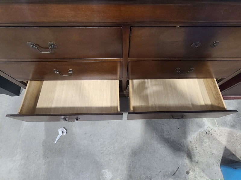 Classic 6-Drawer Wooden Dresser with Medium Brown Finish