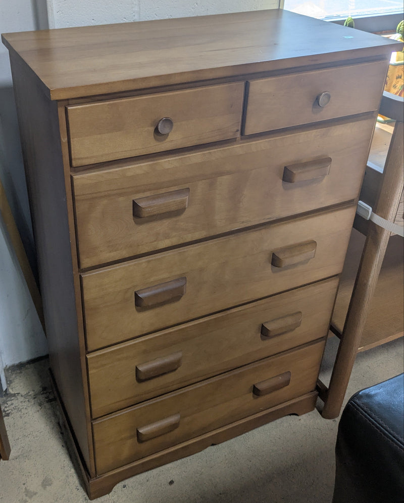 6-Drawer Wood Dresser with Wooden Pulls