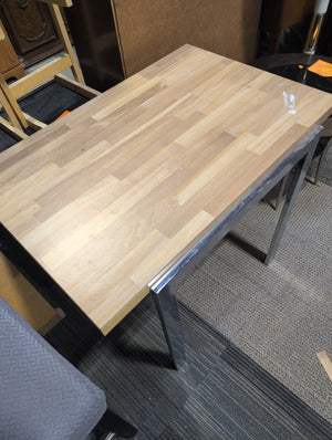 Wooden Side Table with Metal Legs