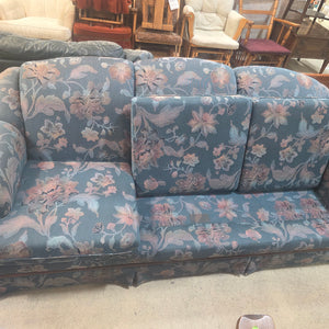 Traditional Green Floral Couch