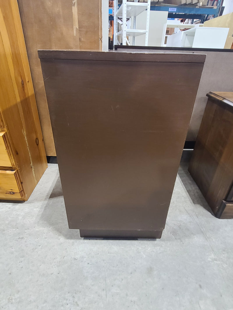 Vintage Mid-Century Modern Brown 3-Drawer Tall Nightstand