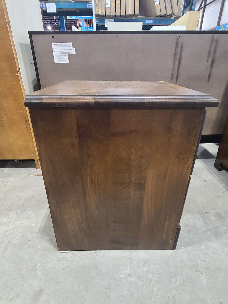 Traditional Solid Wood 2-Drawer Nightstand with Vintage Brass Hardware