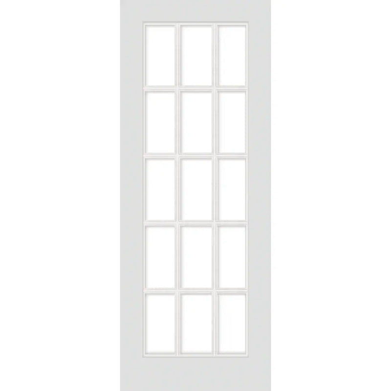 30 x 96 15-Lite Primed Solid Wood Clear Glass Interior French Door