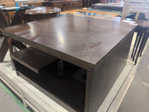 Square Wood Coffee Table with Internal Shelves