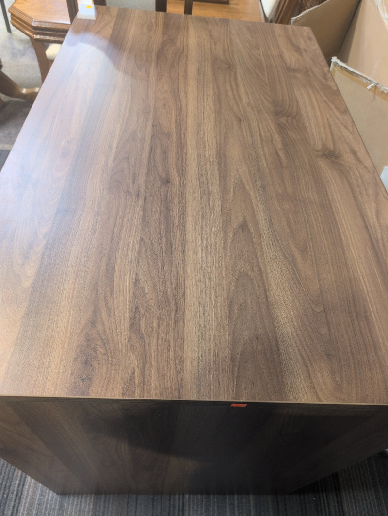 Fancy MCM Brown and White Kitchen Island