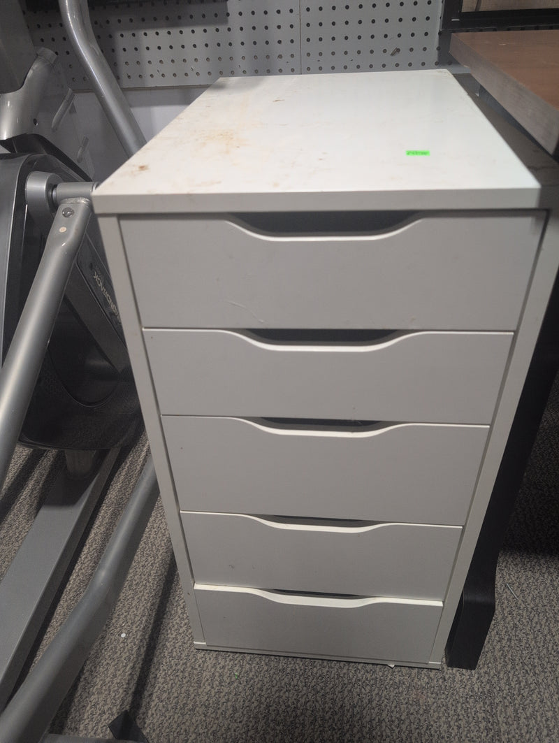 White Filing Cabinet with 5 Drawers