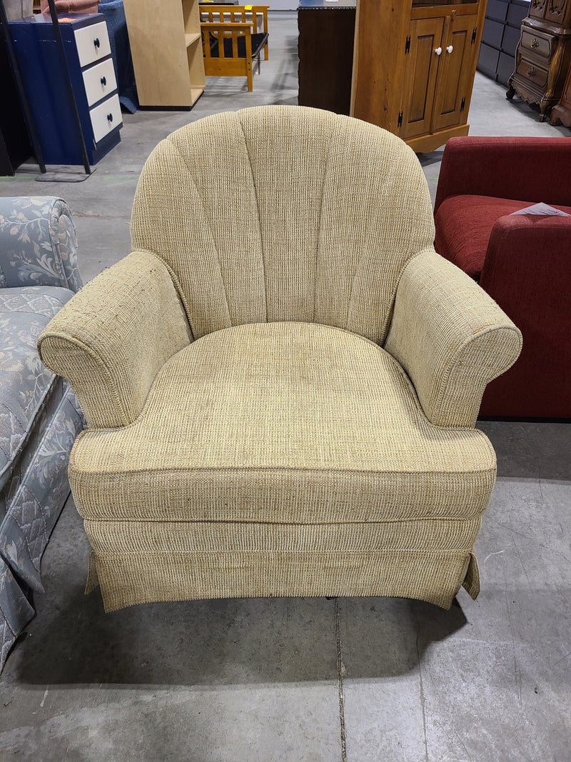 Vintage Channel-Tufted Channel-Back Accent Chair