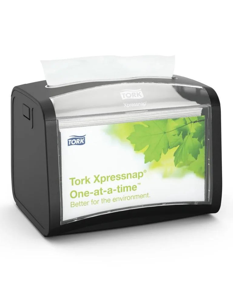 Tork Xpressnap Commercial Tabletop Napkin Dispenser in Black