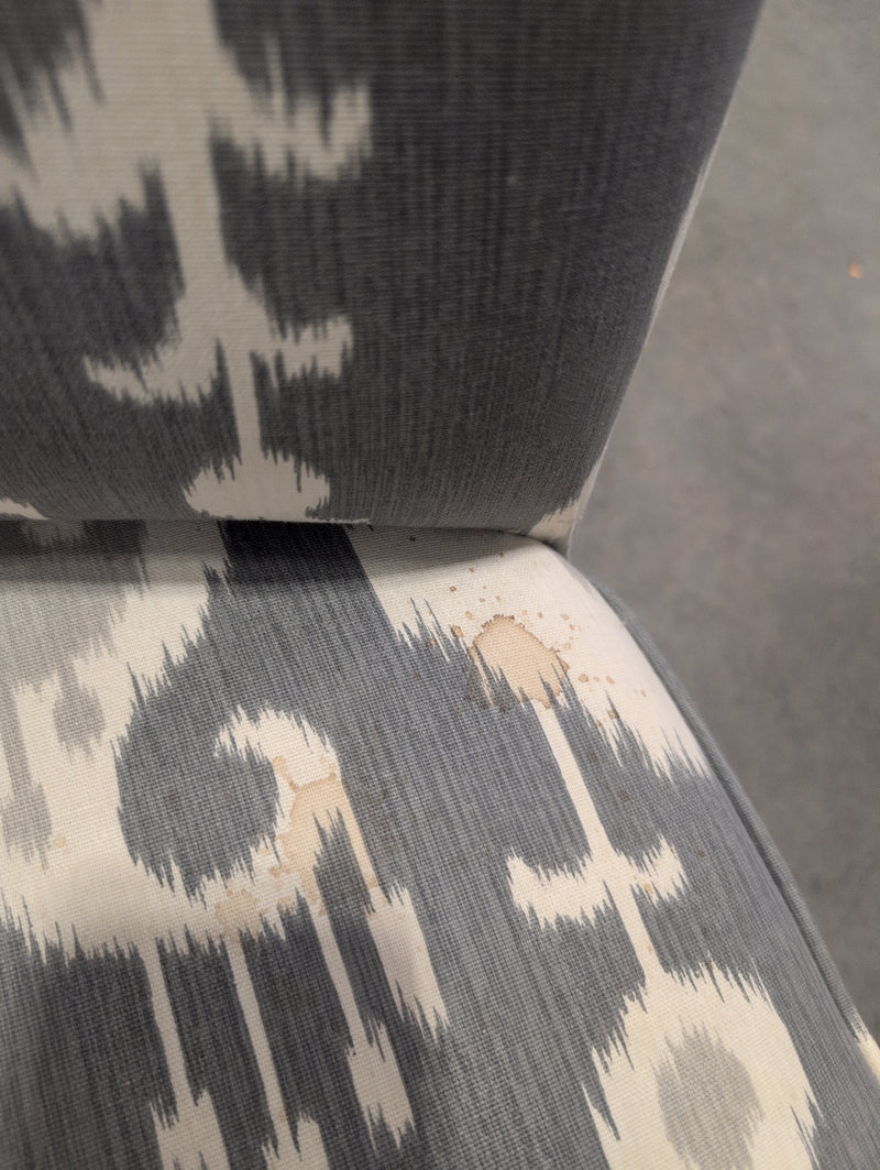 Grey and Taupe Slipper Chair
