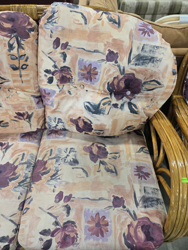 Vogel Rattan Floral Print 3-Seater Sofa
