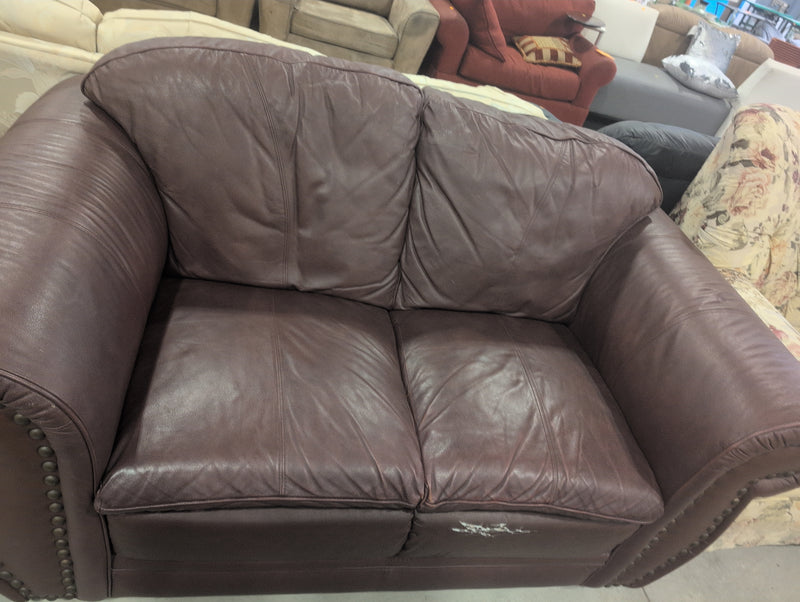 Burgundy Faux Leather Loveseat Sofa