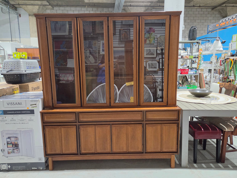 Mid-Century Modern Wooden Buffet and Hutch