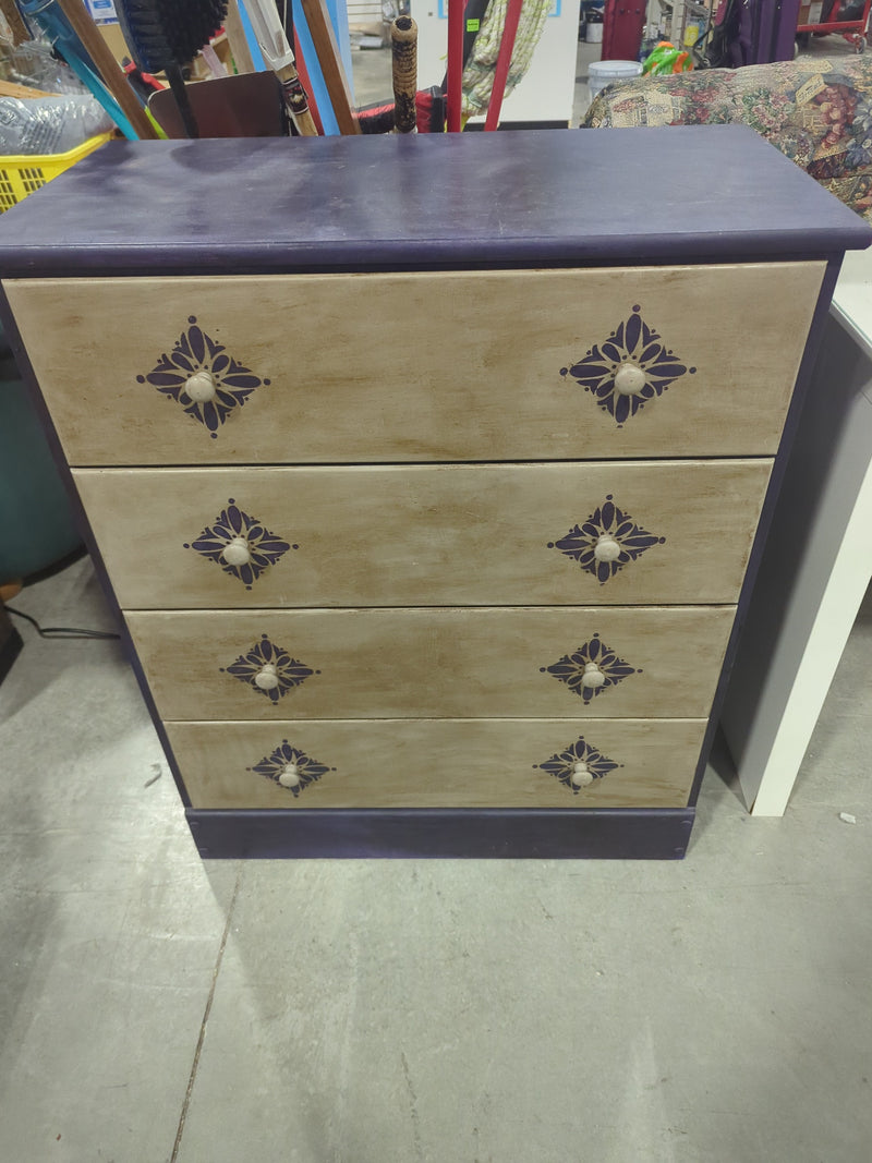 Upcycled Dresser with Printed Design