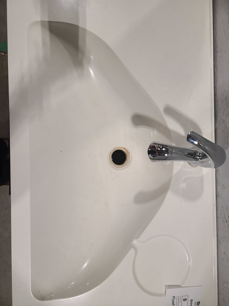 2-Drawer Floating Bathroom Vanity with Integrated Sink & Faucet
