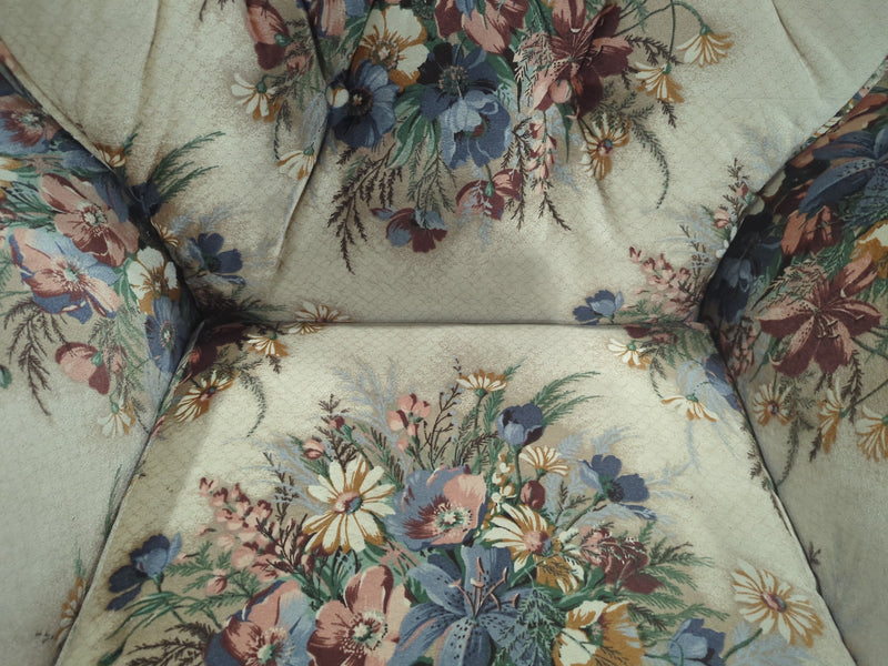 Red and Blue Floral Armchair
