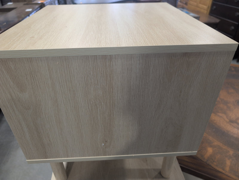 HOMCOM Bedside Table with Drawer and Open Shelf