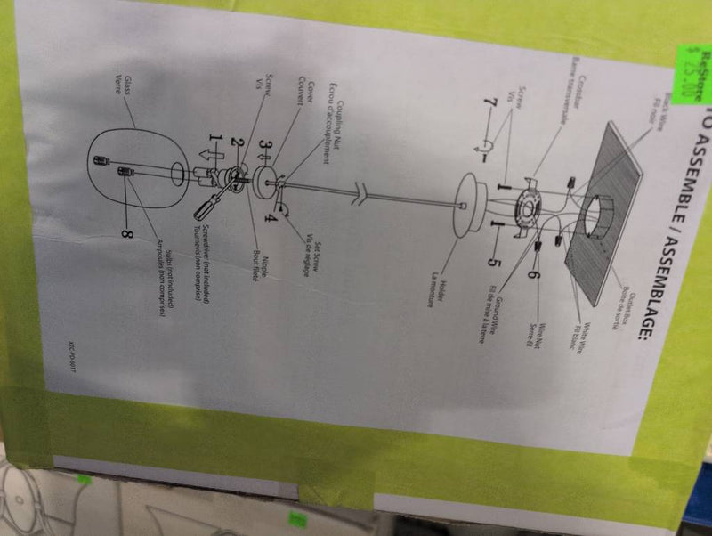 Ceiling Light Fixture, Assembly Required