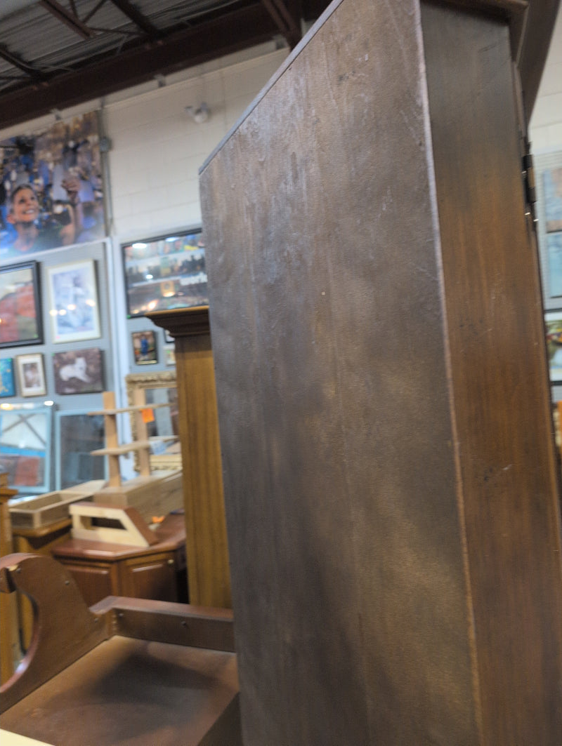 Dark Wood Corner Cabinet with Glass Doors