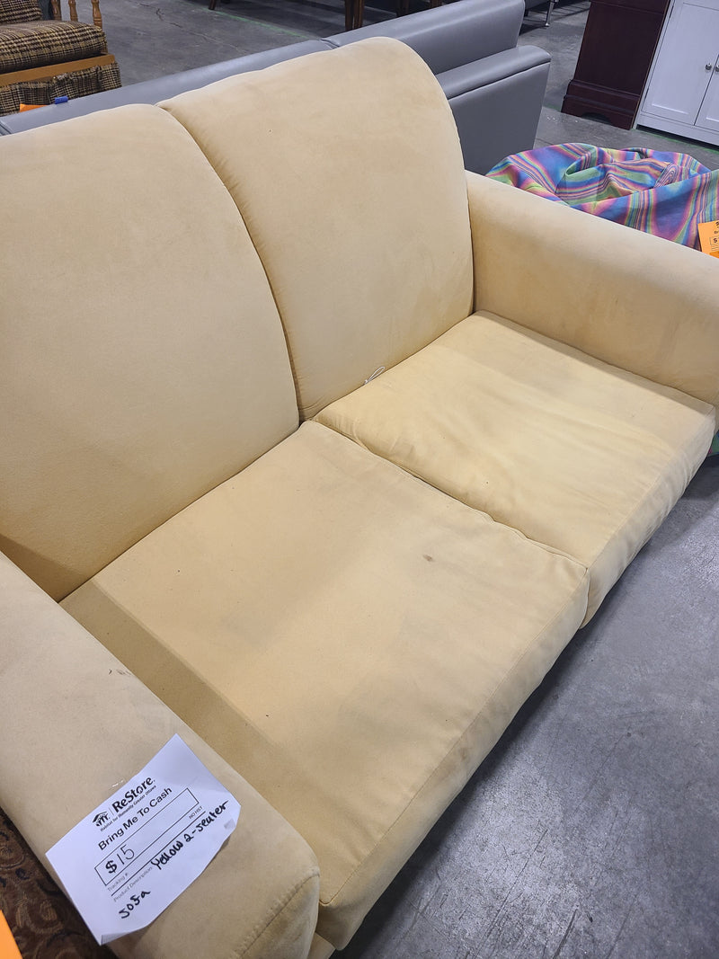 Cozy Yellow 2-Seater Loveseat Sofa