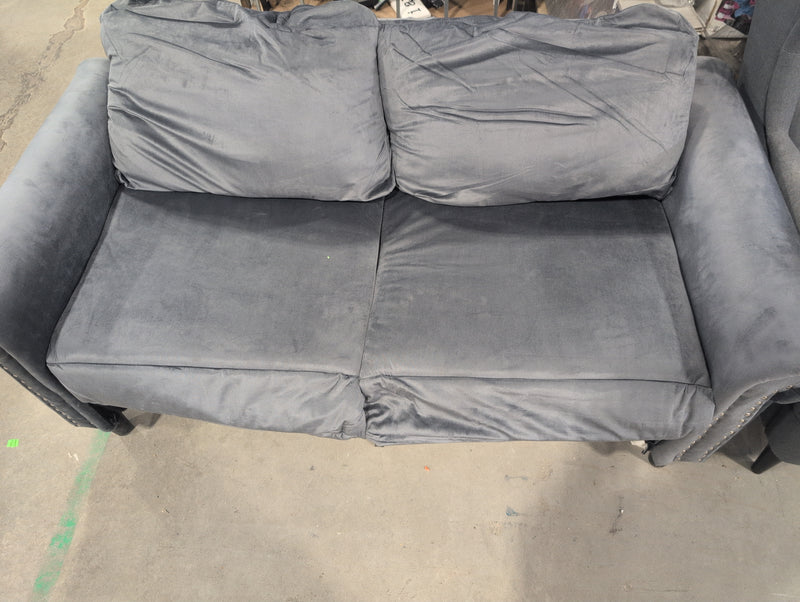 Grey Loveseat with Pillows