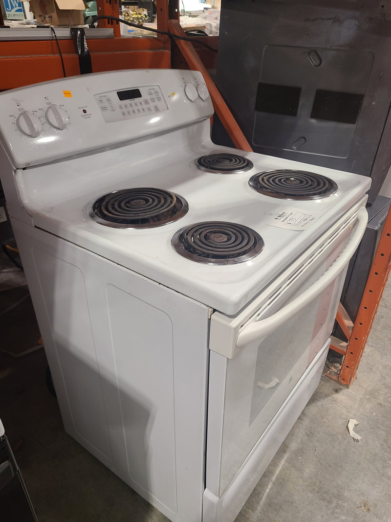 Classic White GE Electric Range with Storage Drawer