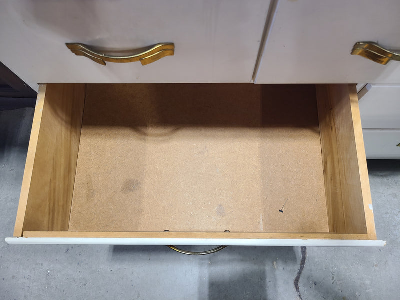 Vintage Style White 7-Drawer Dresser with Brass Hardware