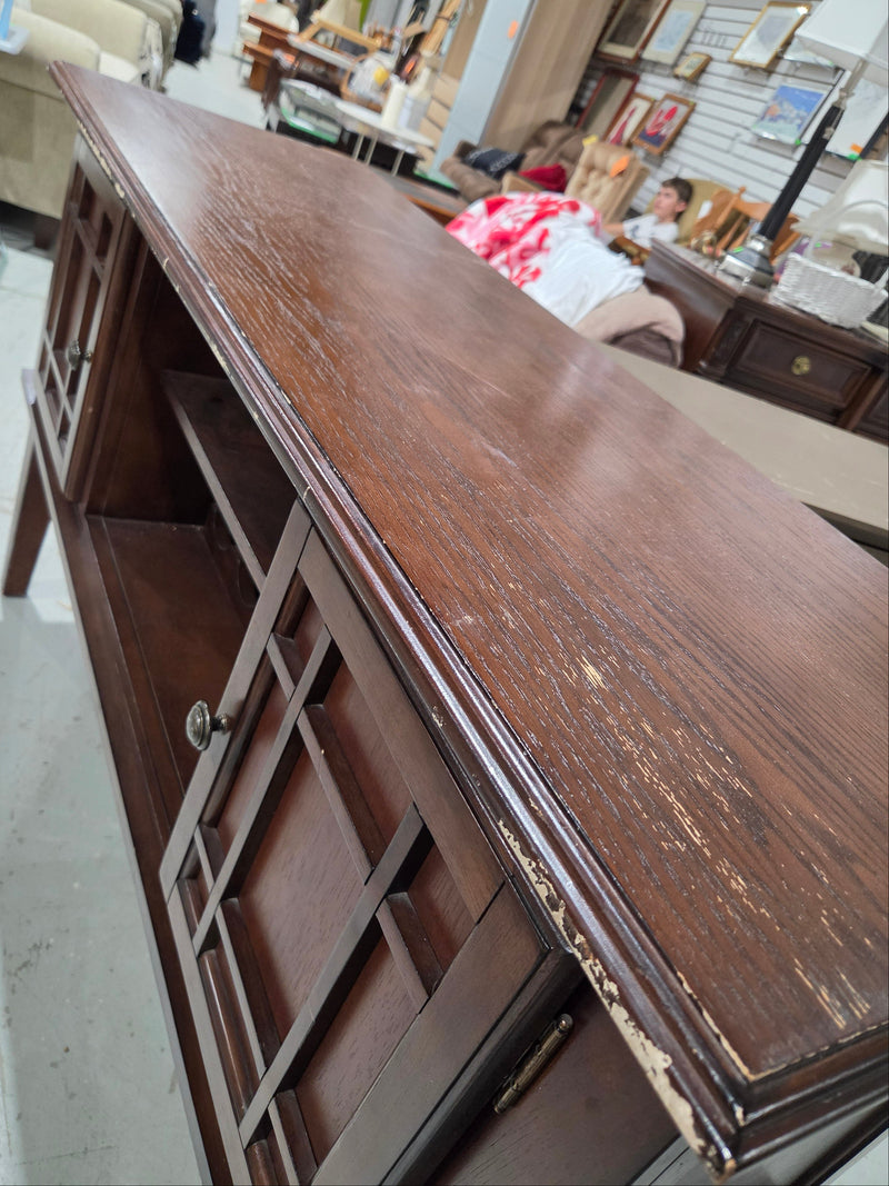 Wooden Buffet Server With a Built-in Wine Rack