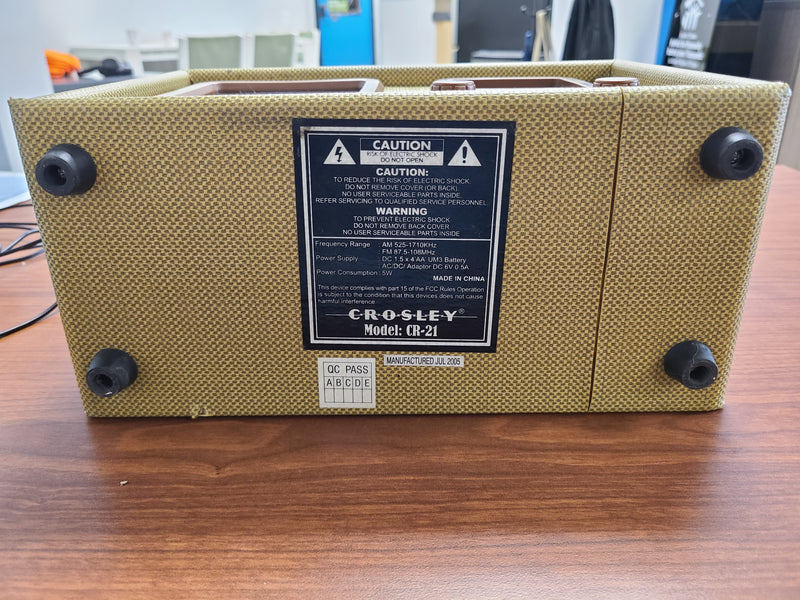 Crosley CR-21 Tweed Portable AM/FM Tabletop Radio