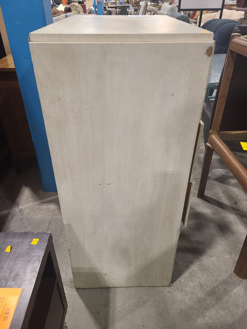 White 4-Drawer Dresser with Black Handles