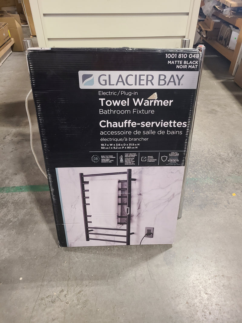 Glacier Bay Matte Black Electric Plug-In Towel Warmer