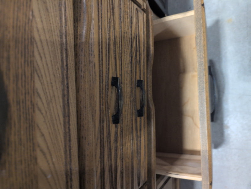 Brown 9 Drawer Dresser with Large Mirror